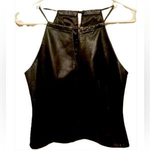 BCBG Maxazria leather top